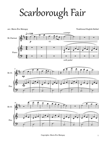 Scarborough Fair (arr. Marie-Ève Mainguy)