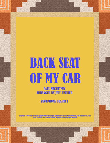 Back Seat Of My Car (arr. Jeff Tincher)