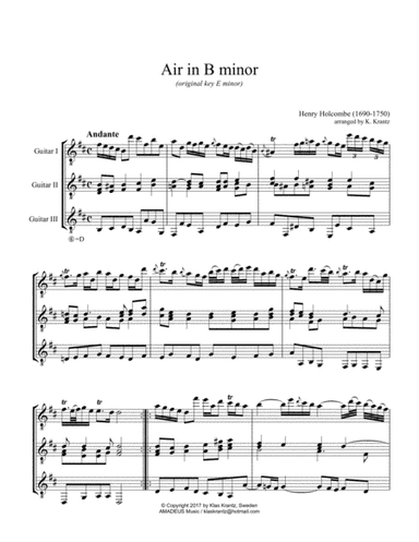 Air in B Minor for guitar trio (arr. K. Krantz)