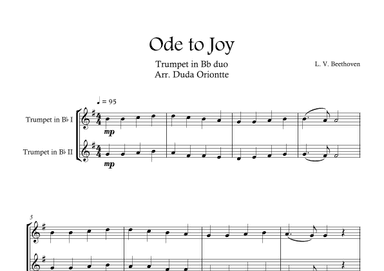 Ode the Joy ( Trumpet Duo -  Beethoven Symphony No. 9 ) BEGINNER (arr. Duda Oriontte)