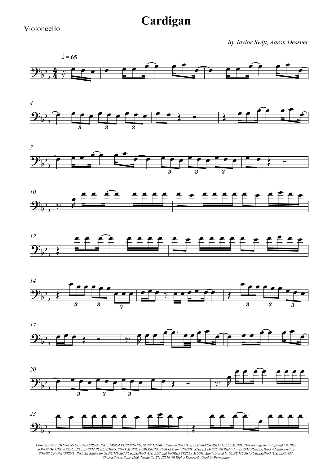 Cardigan (arr. Wesley S. SIlva)