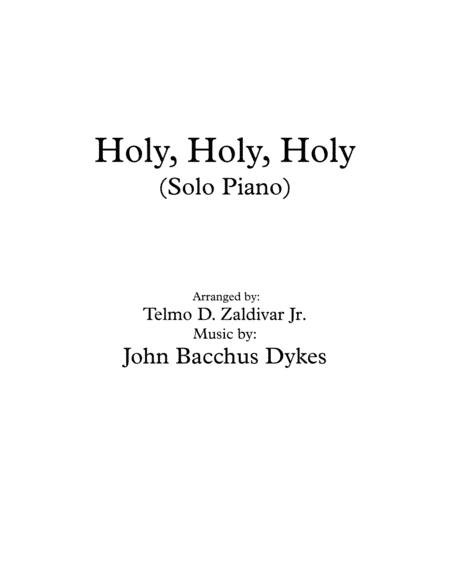 Holy, Holy, Holy (arr. Telmo D. Zaldivar Jr)