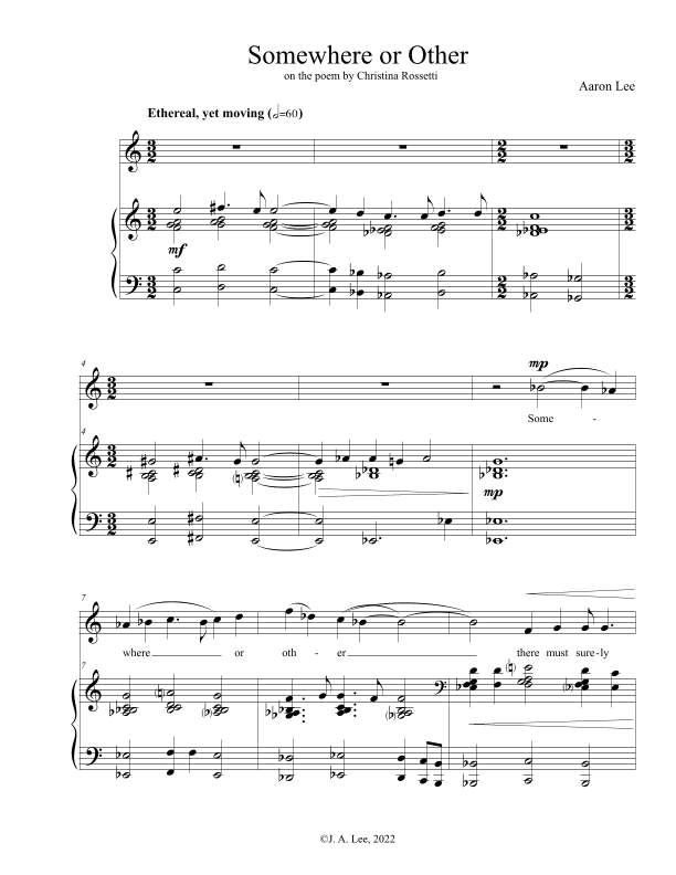 Somewhere or Other (for voice and piano)