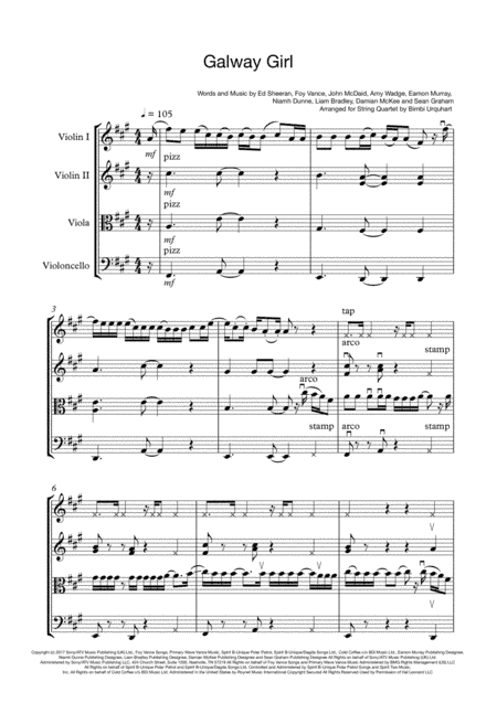 Galway Girl (arr. Bimbi Urquhart)