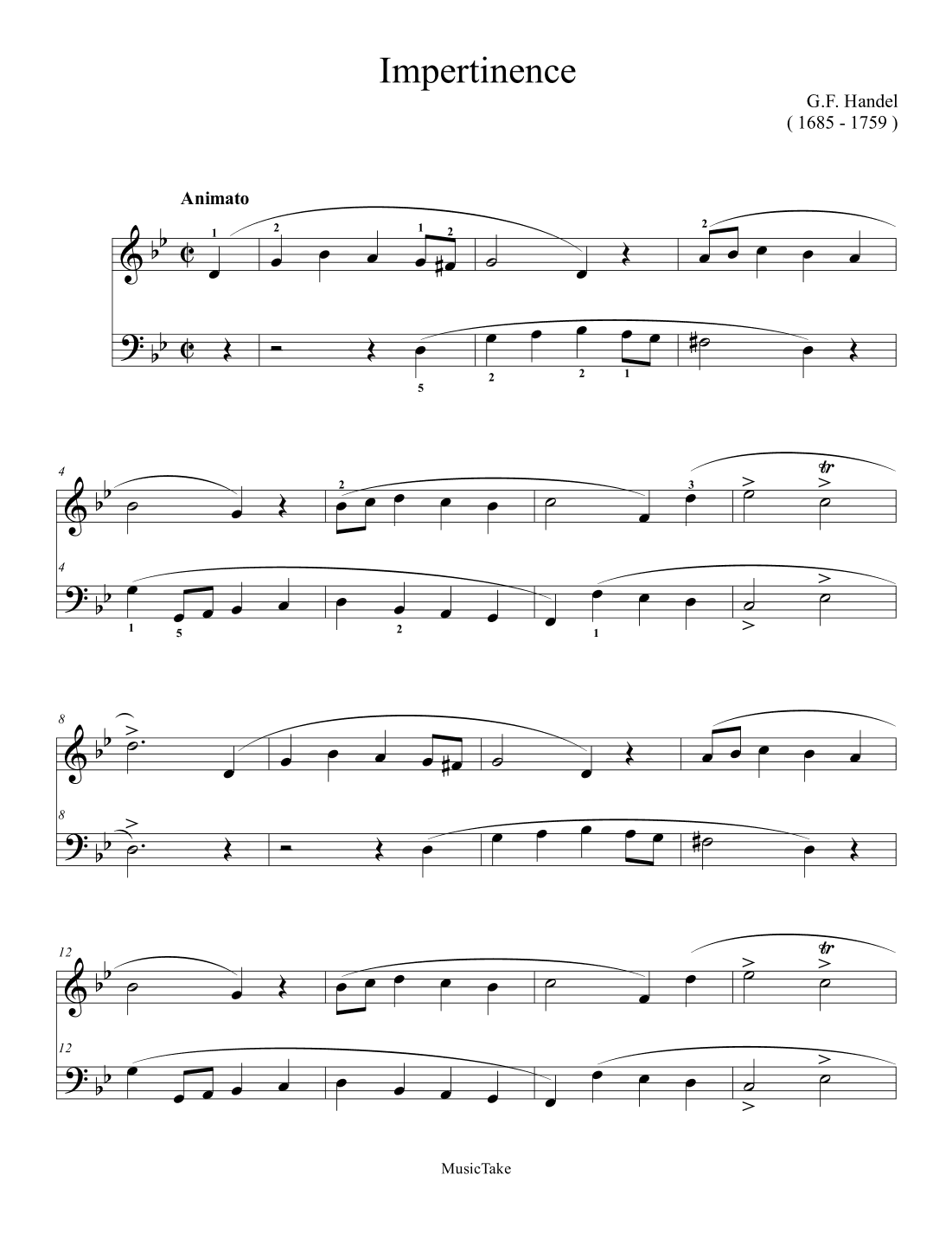 Handel Impertinence (arr. Ben Choupak)