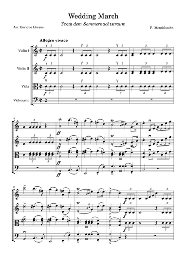 Mendelssohn - Wedding march (from Midsummer night's dream) (arr. Enrique Llorens)