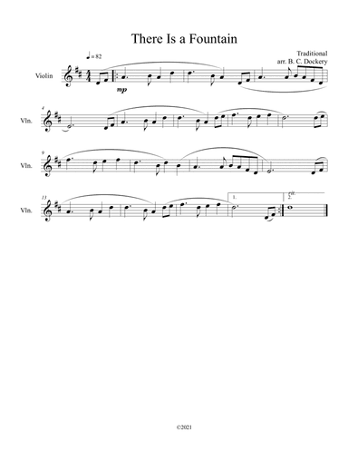 There Is a Fountain (Violin Solo) (arr. B. C. Dockery)