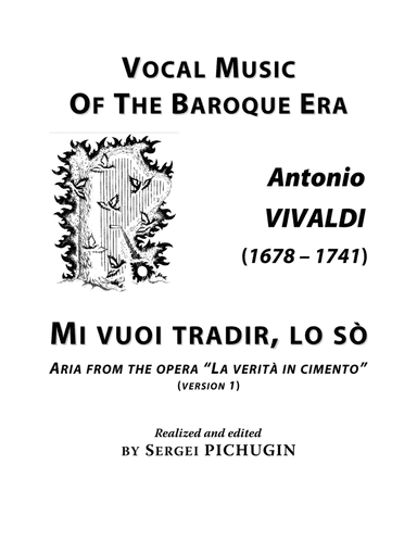 VIVALDI Antonio: Mi vuoi tradir, lo sò (version 1), aria from the opera "La verità in cimento", ar (arr. Sergei PICHUGIN)