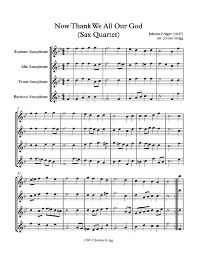 Now Thank We All Our God (Sax Quartet) (arr. Jordan Grigg)