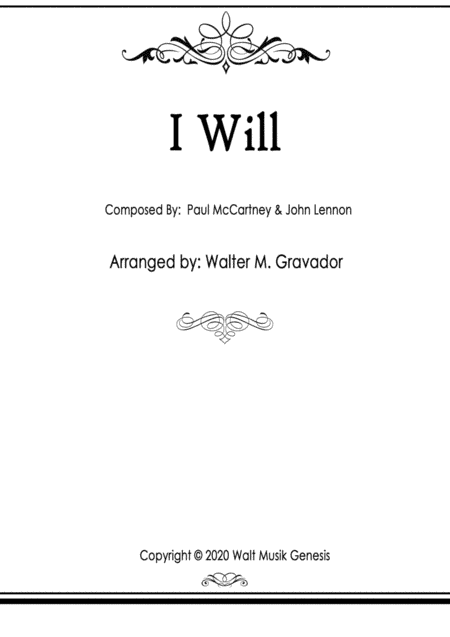 I Will (arr. Walter M. Gravador)