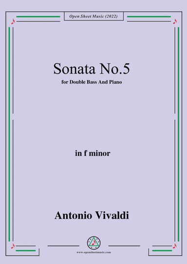 Vivaldi-Sonata No.5,in f minor,Op.14 No.5;RV 40 (arr. Open Cloud)