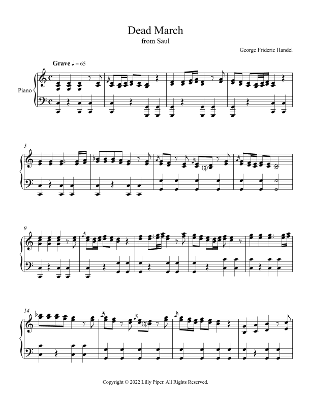 Dead March, from Saul (arr. Lilly Piper)