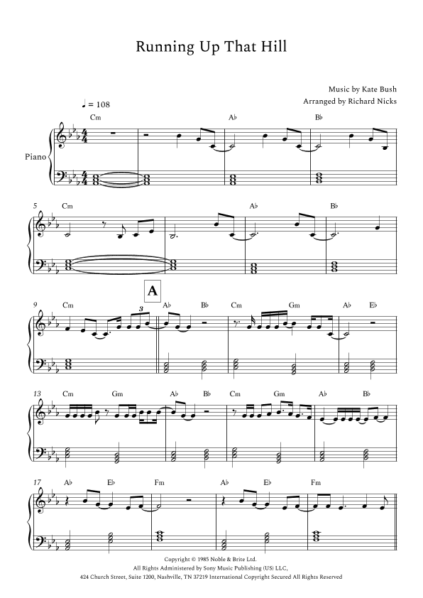 Running Up That Hill (arr. Richard Nicks)