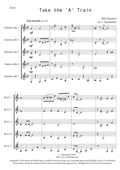 Take The "a" Train (arr. Claire Summerbell)