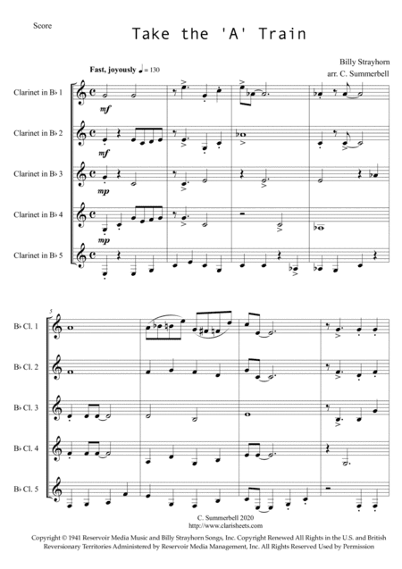 Take The "a" Train (arr. Claire Summerbell)