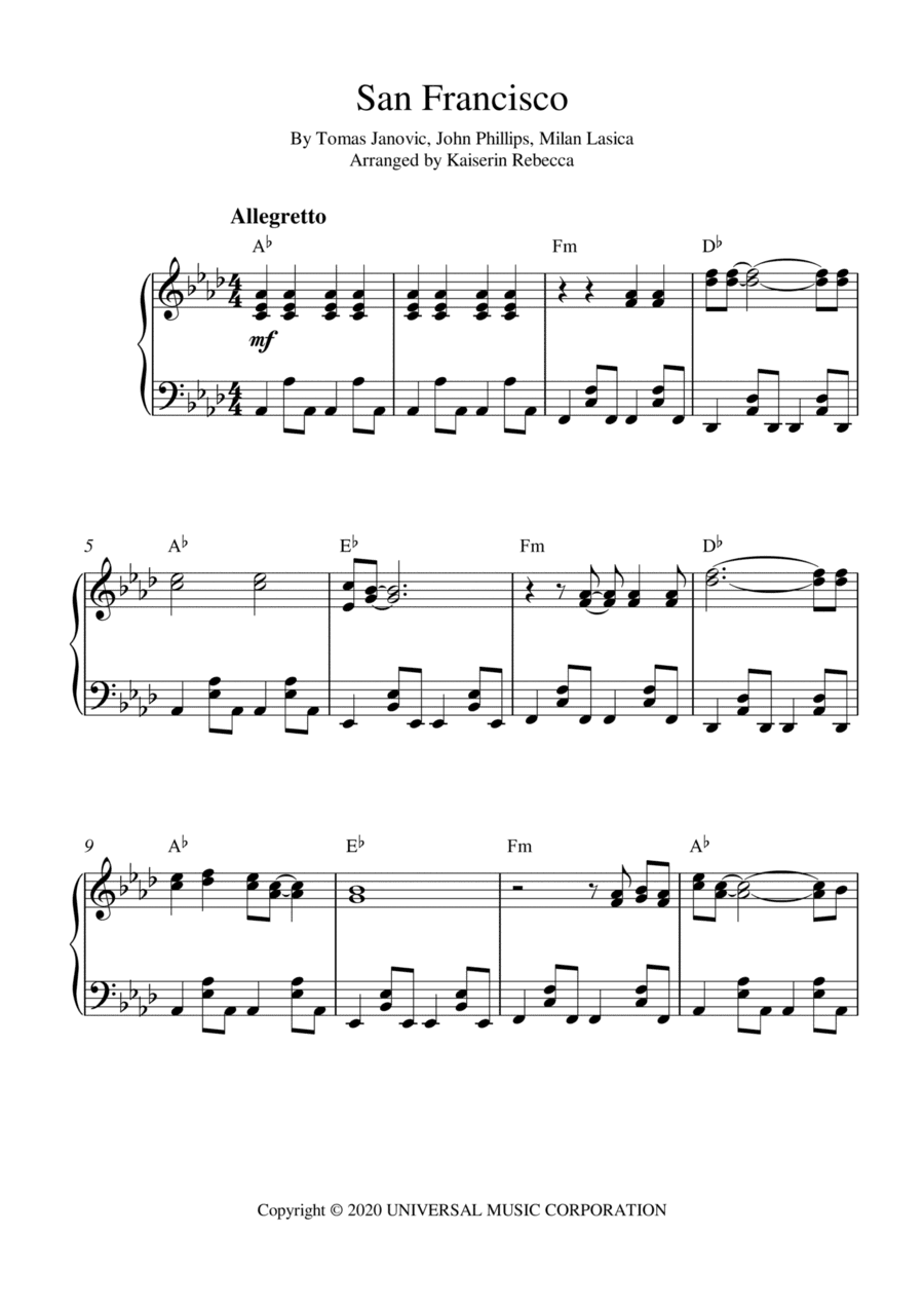San Francisco (arr. Kaiserin Rebecca)
