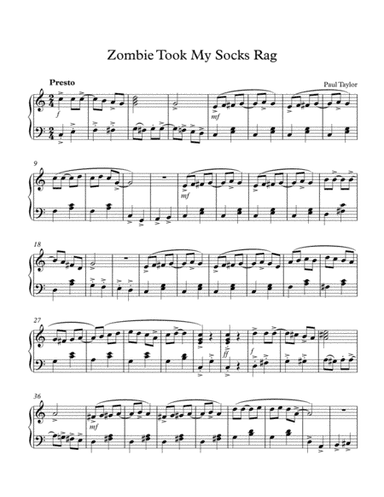 Zombie Took My Socks Piano Rag