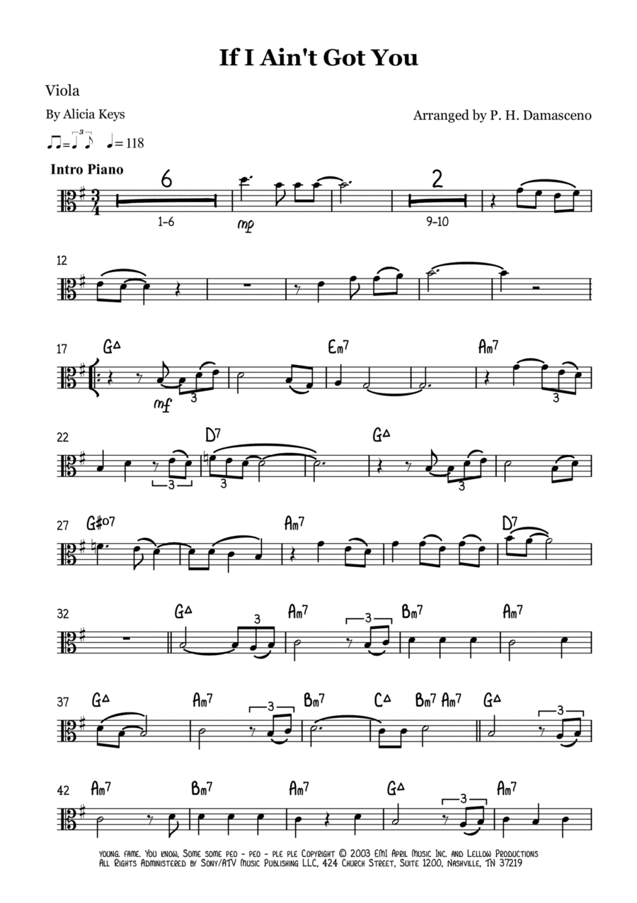 If I Ain't Got You (arr. P.H. Damasceno)