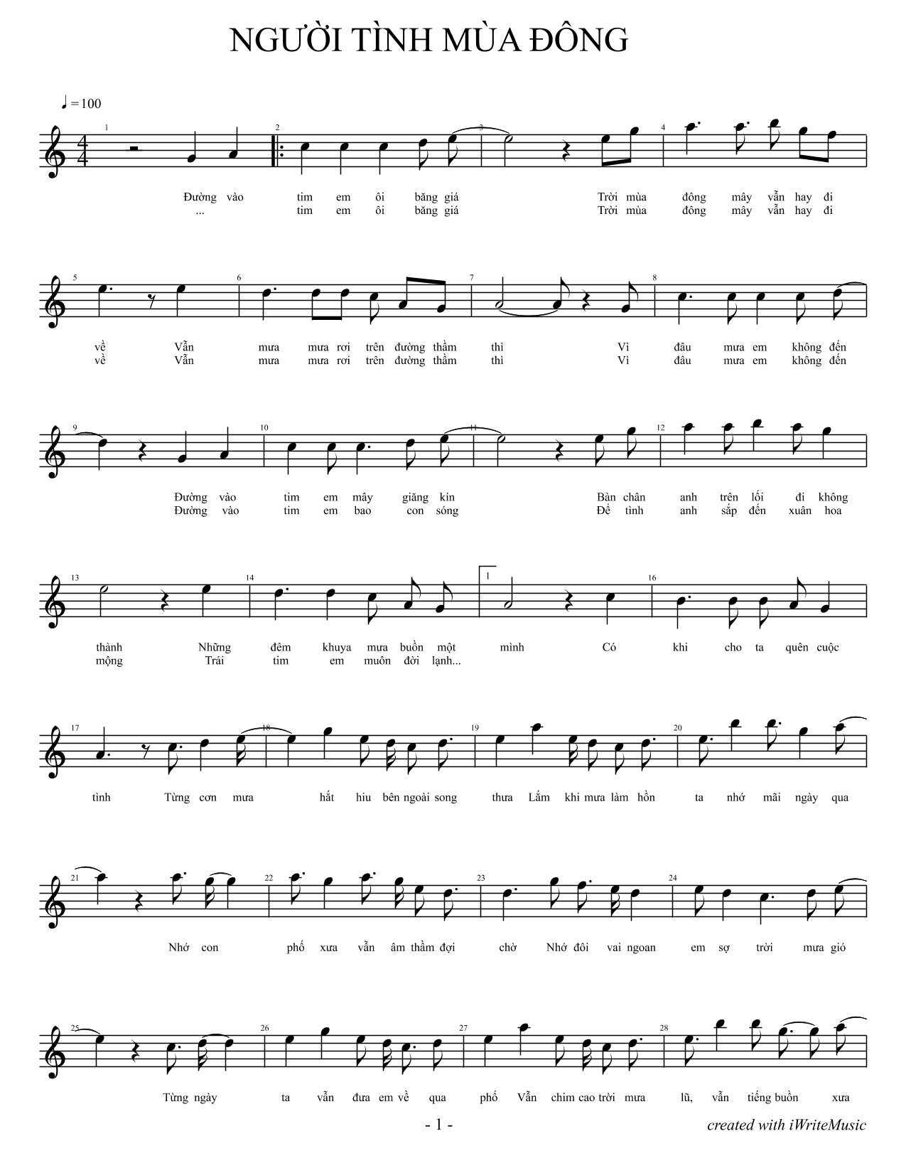 NGU?I TÌNH MÙA ÐÔNG (arr. NPB)