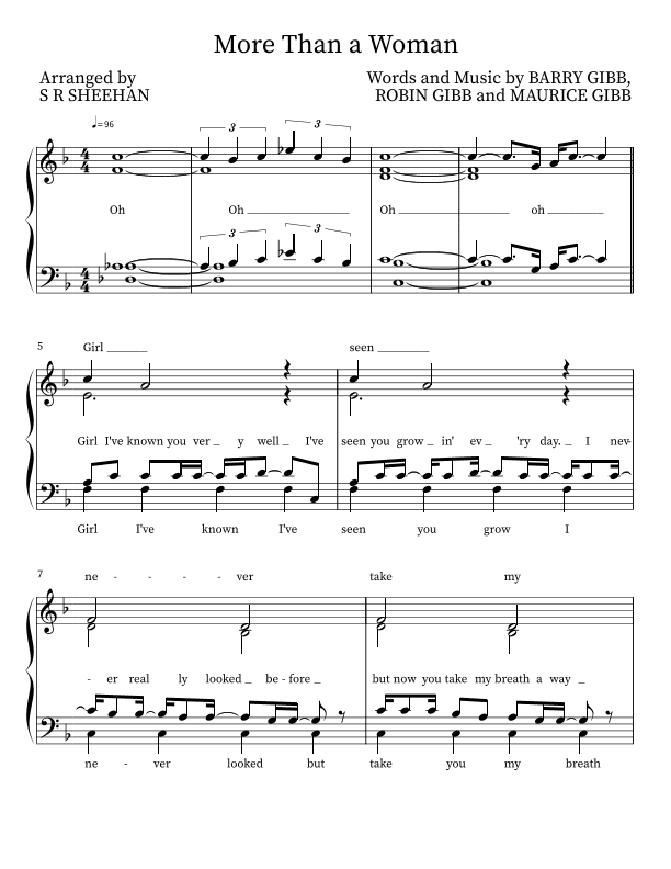 More Than A Woman (arr. S R Sheehan)