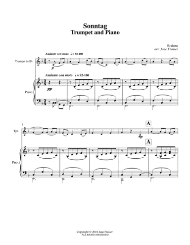 Sonntag (arr. Jane Frasier)