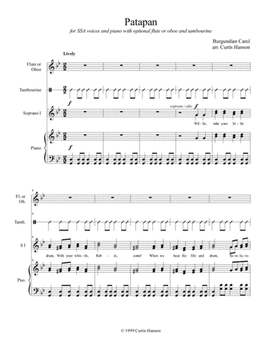 Patapan (SSA) (arr. Curtis Hanson)