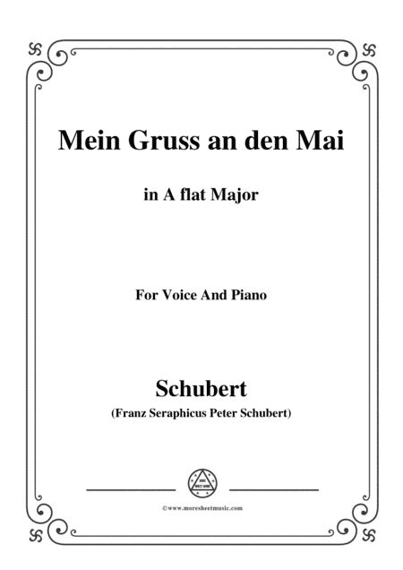 Schubert-Mein Gruss an den Mai,in A flat Major,for Voice&Piano (arr. MSM)