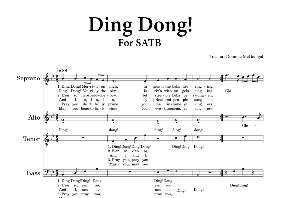 Ding Dong! (SATB) (arr. Dominic McGonigal)