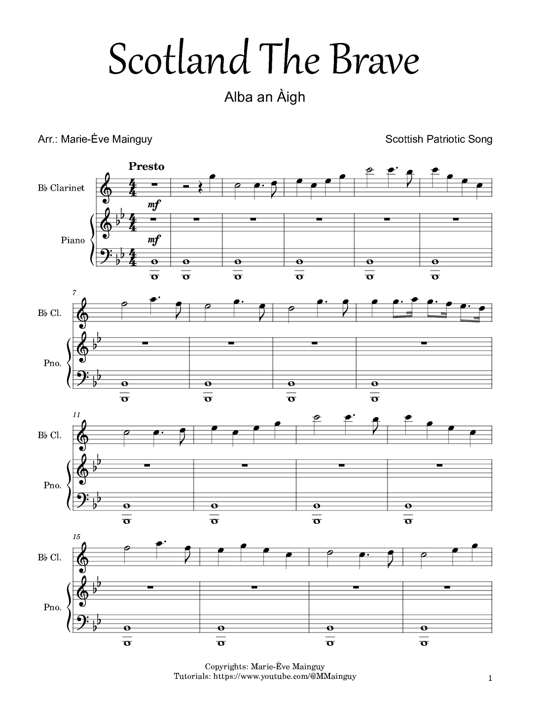 Scotland The Brave (arr. Marie-Ève Mainguy)