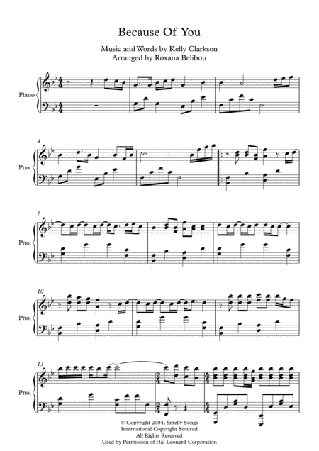 Because Of You (arr. Roxana Belibou)