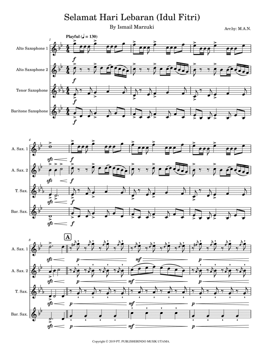 Selamat Hari Lebaran (arr. Azrai Norzuki (M.A.N.))