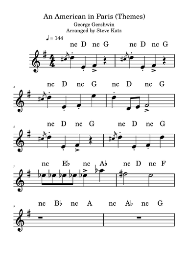 An American in Paris (Themes) (arr. Steve Katz)