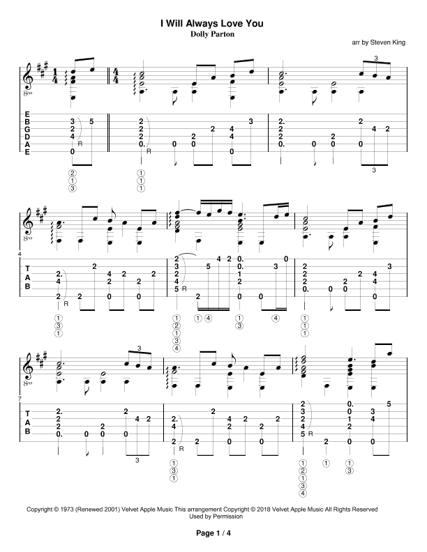 I Will Always Love You (arr. Steven King)