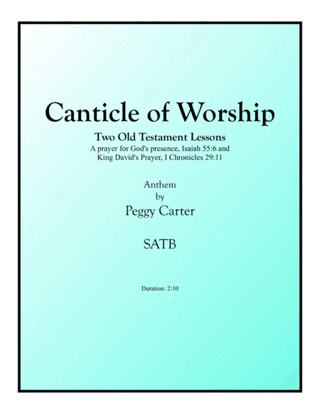 Canticle Of Worship (SATB) Two Old Testament Lessons
