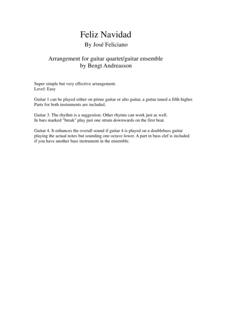 Feliz Navidad (arr. Bengt Andreasson)