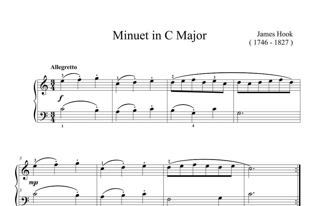 Hook Minuet in C Major (arr. Ben Choupak)