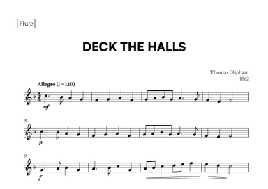 Deck the Halls (for Flute) (arr. Cadenza Editions)