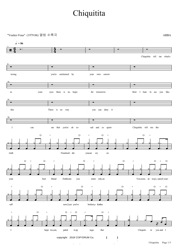 Chiquitita (arr. COPYDRUM)