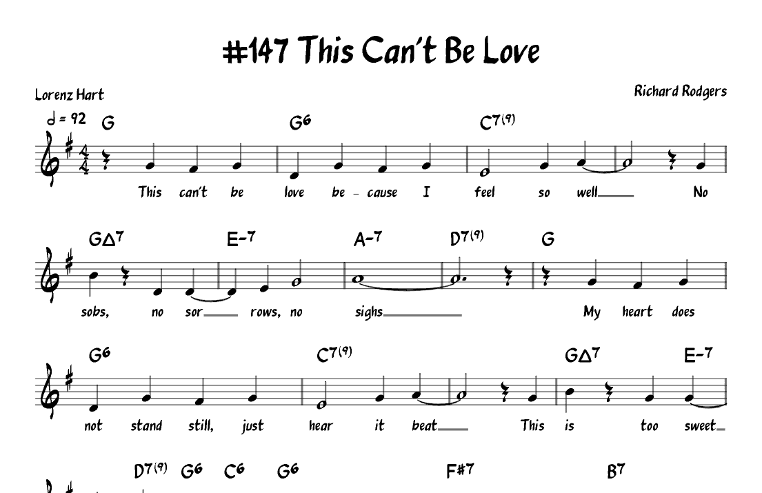 This Can't Be Love (arr. John Fries)