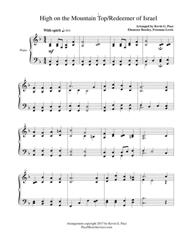 High on the Mountain Top - Redeemer of Israel - moderate level piano solo (arr. Kevin G. Pace (ASCAP))