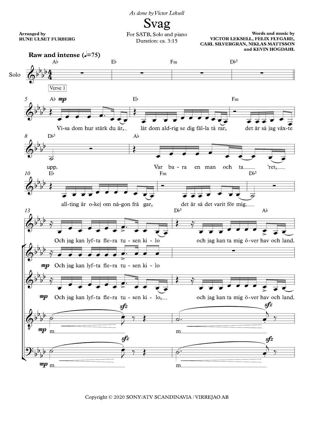 Svag (arr. Rune Ulset Furberg)