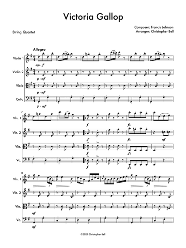 Victoria Gallop - String Quartet (arr. Christopher Bell)