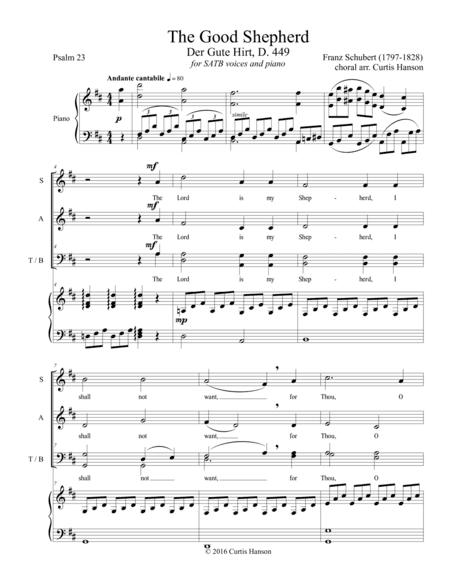 The Good Shepherd (SATB) (arr. Curtis Hanson)