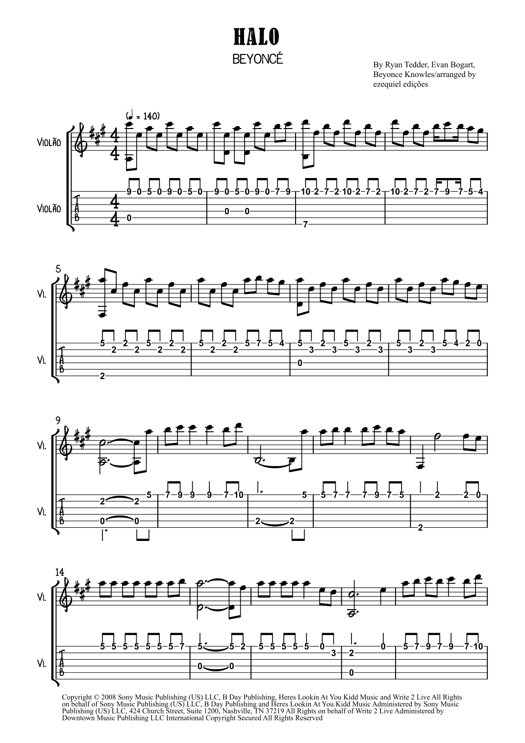 Halo (arr. BY EZEQUIEL EDIÇÕES)