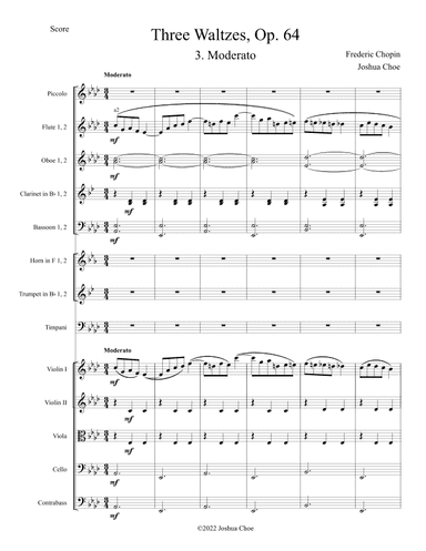 Waltz No. 8 in A-Flat Major, Op. 64, No. 3 (arr. Joshua Choe)