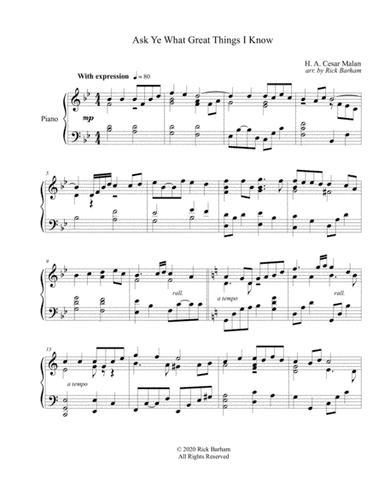 Ask Ye What Great Things I Know (arr. Rick Barham)
