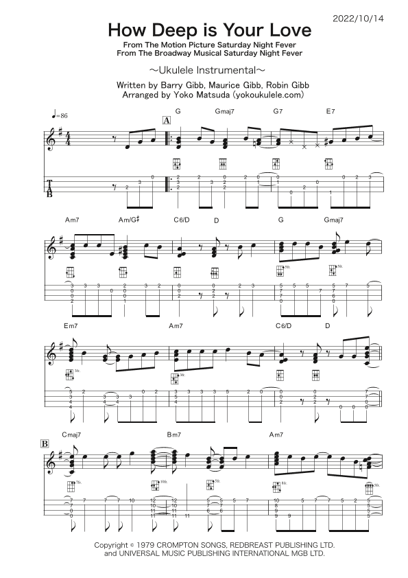 How Deep Is Your Love (arr. Yoko Matsuda)