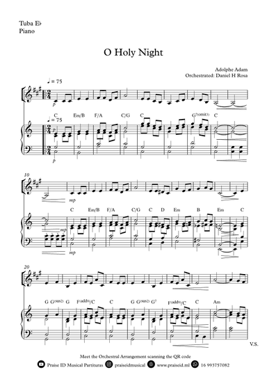 O Holy NIght - Christmas Carol - Eb Tuba and Piano (arr. Daniel H Rosa)