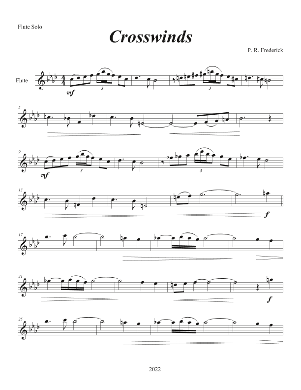 Crosswinds (for unaccompanied flute)