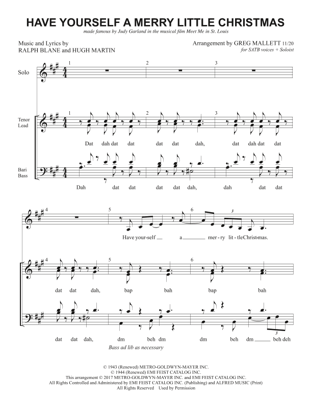 Have Yourself A Merry Little Christmas (arr. Greg Mallett)